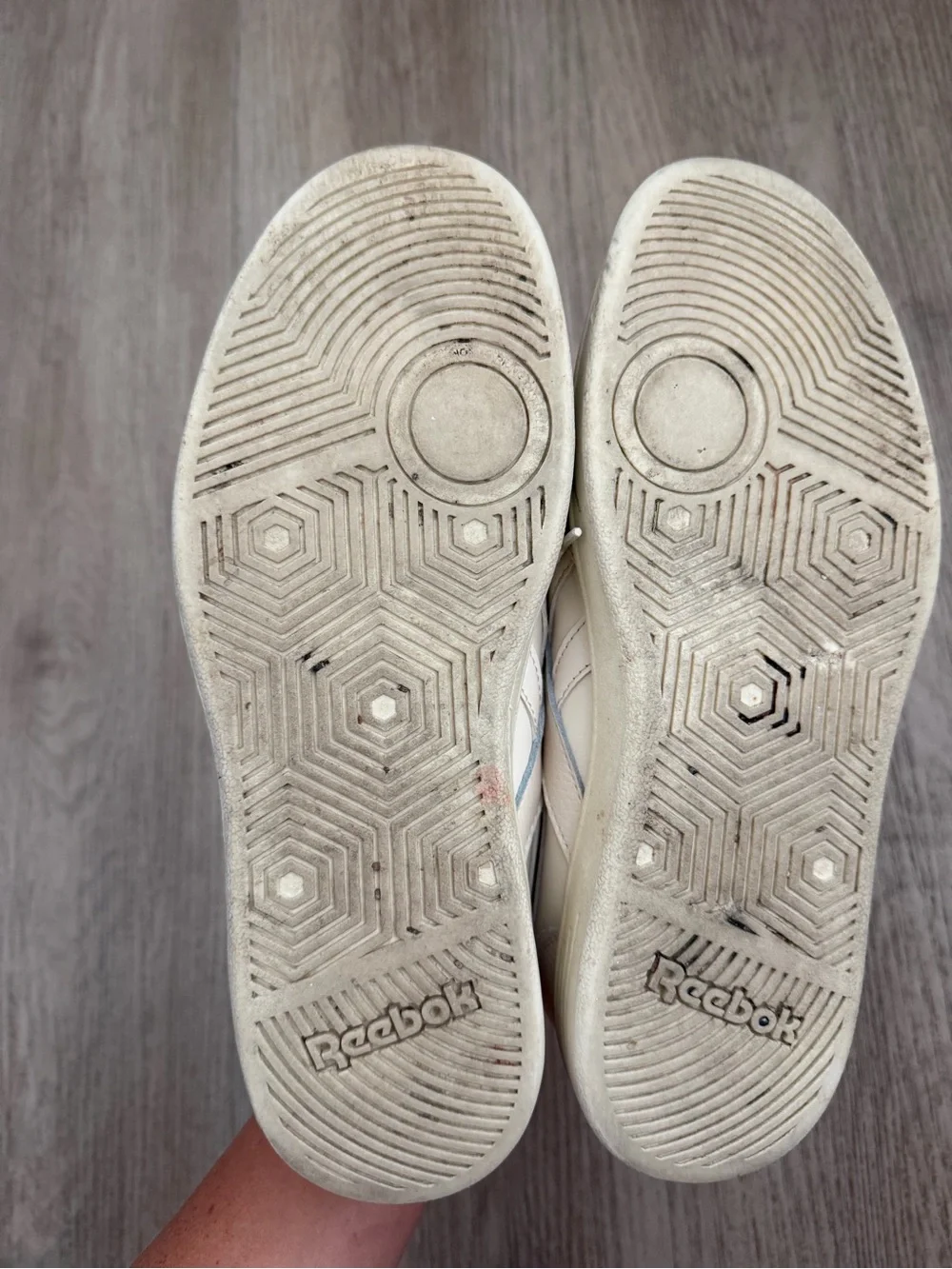 Reebok Men's White Sneakers with Green Logo